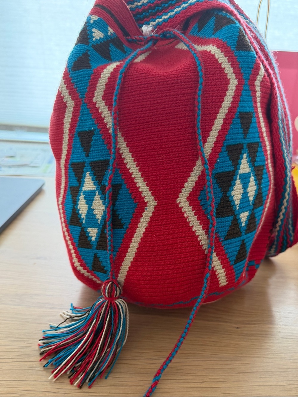 MOCHILA Bag One-of-a-Kind Handmade by Wayuu Tribe in La Guajira, Colombia Red